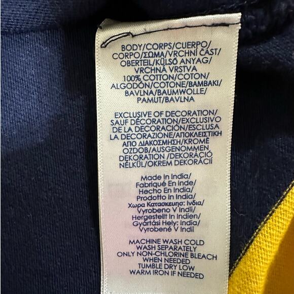 Chaps Yellow and Blue Preppy Long Sleeve Rugby Polo Size L - Picture 4 of 9